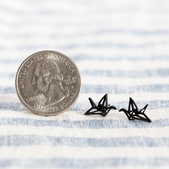Origami Crane Studs - Picture 5 of 9